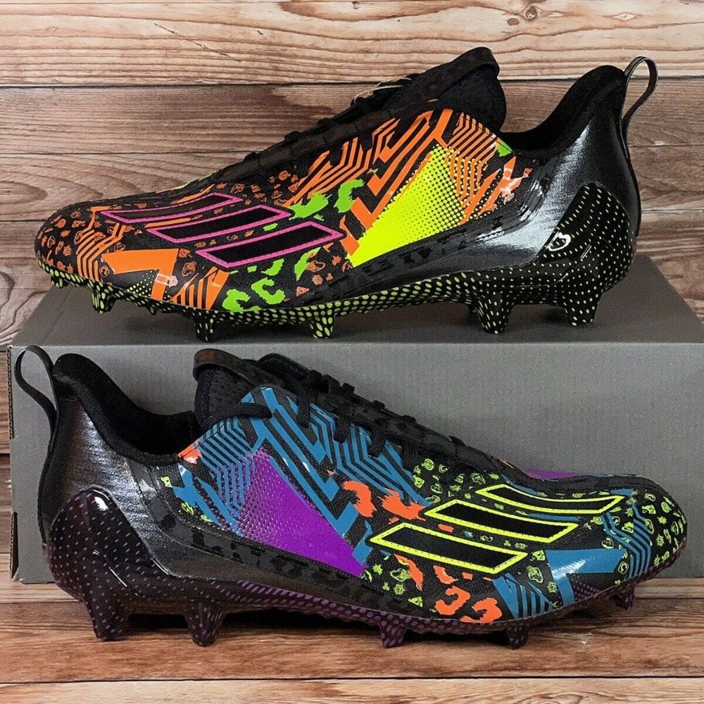 Adidas Men's Adizero 12.0 Mismatch Football Cleats Black Purple IG9569 New
